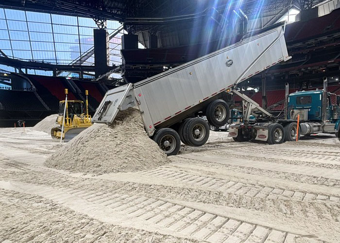 “Natural grass pitch construction has begun at one of the United States’ premier domed stadiums in Atlanta as it prepares to host a major global soccer event”