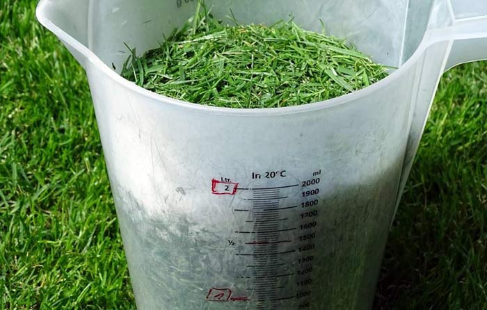 Ermittlung des Schnittgutvolumens in ml/m² gibt Hinweise auf Vitalität der Gräser